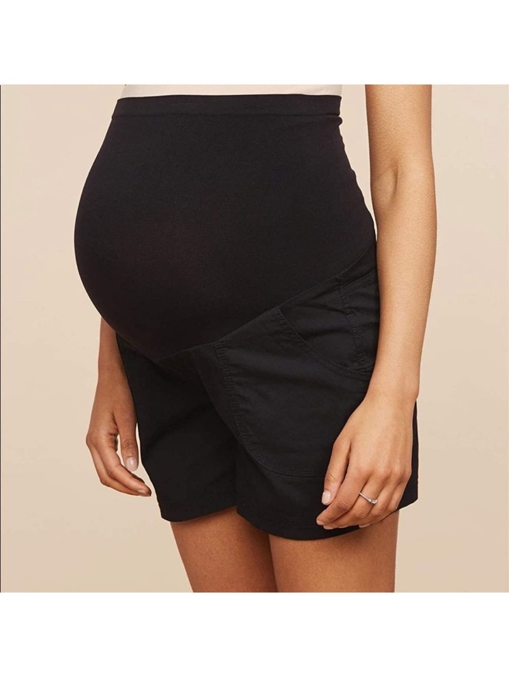 New Motherhood Maternity Women's Secret Fit Belly Poplin Short M